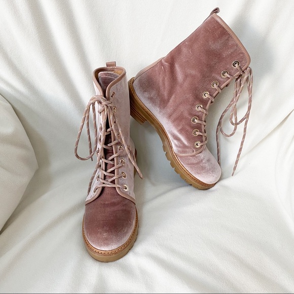Stuart Weitzman Metermaid Velvet Combat Boots Size 7.5/8 Worn Once! - Picture 12 of 15